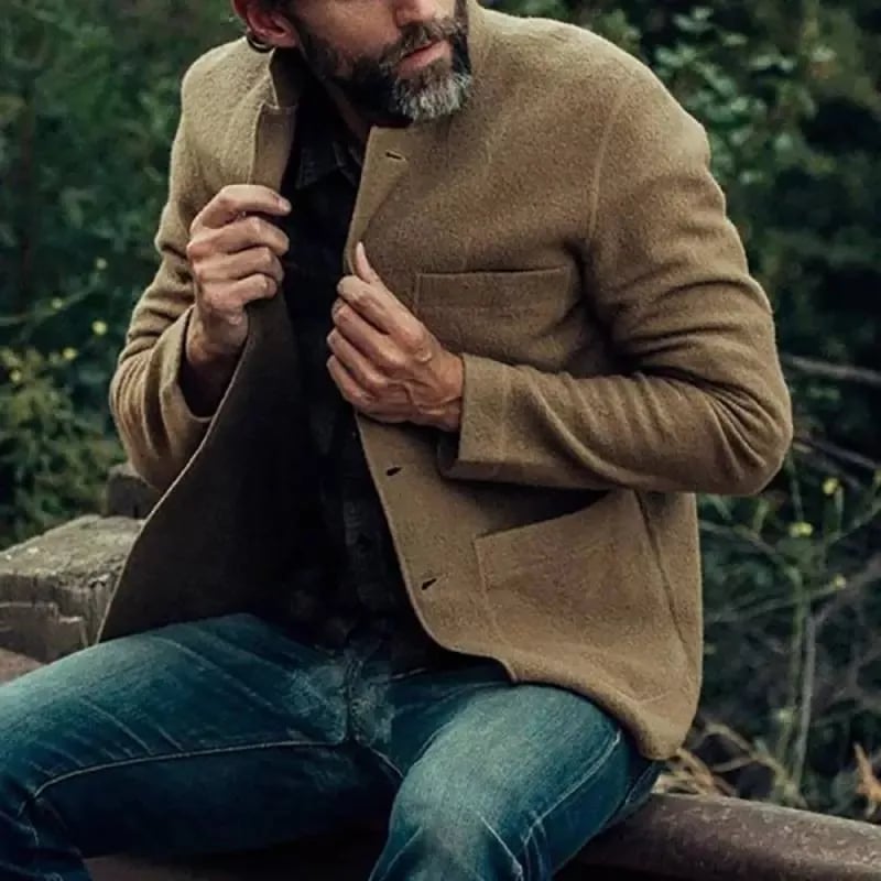 Men's solid color fashion jacket