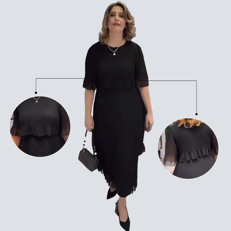 🎉New product launch💐 – solid color loose half-sleeved round neck dress