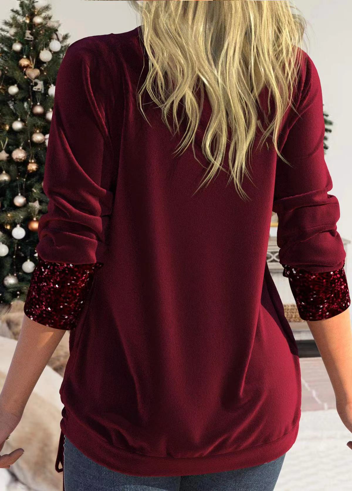 Women's Solid Sequin Casual Top