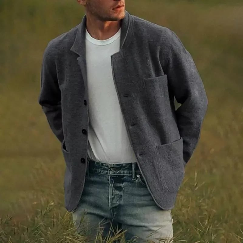 Men's solid color fashion jacket